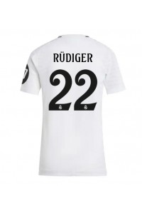 Real Madrid Antonio Rudiger #22 Jalkapallovaatteet Naisten Kotipaita 2024-25 Lyhythihainen